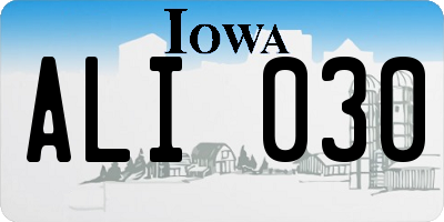 IA license plate ALI030