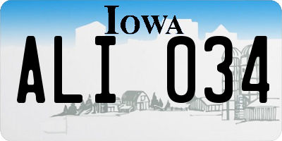 IA license plate ALI034