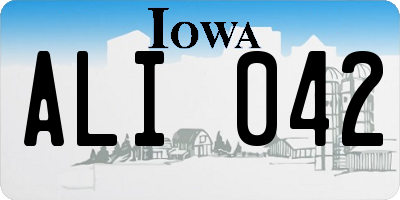 IA license plate ALI042
