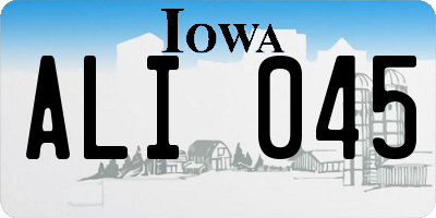 IA license plate ALI045