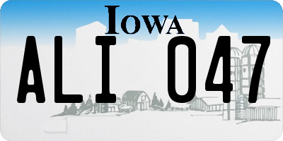 IA license plate ALI047