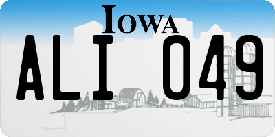 IA license plate ALI049