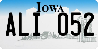 IA license plate ALI052
