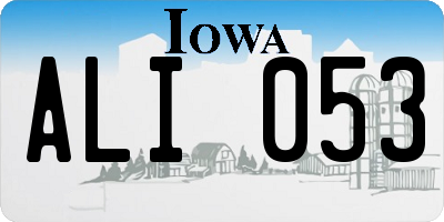 IA license plate ALI053