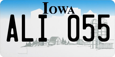 IA license plate ALI055