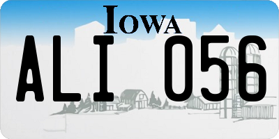 IA license plate ALI056