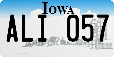 IA license plate ALI057