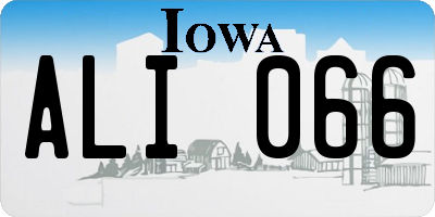 IA license plate ALI066
