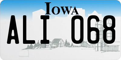 IA license plate ALI068