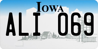 IA license plate ALI069