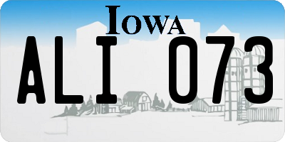 IA license plate ALI073