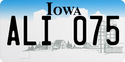 IA license plate ALI075