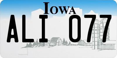 IA license plate ALI077