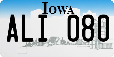 IA license plate ALI080