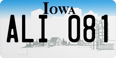 IA license plate ALI081