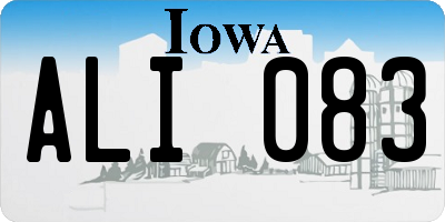 IA license plate ALI083