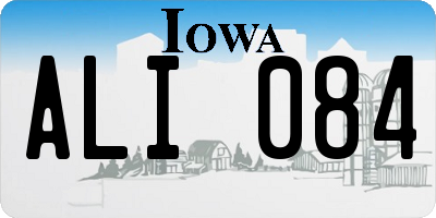 IA license plate ALI084
