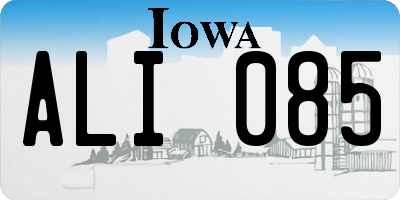 IA license plate ALI085