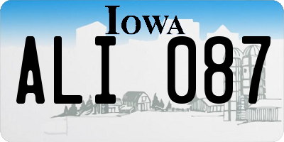 IA license plate ALI087