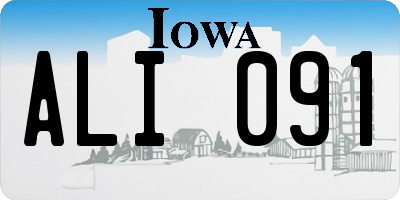 IA license plate ALI091
