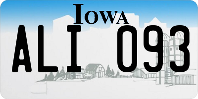 IA license plate ALI093