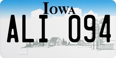 IA license plate ALI094