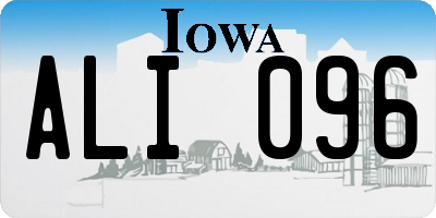 IA license plate ALI096