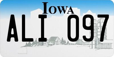 IA license plate ALI097