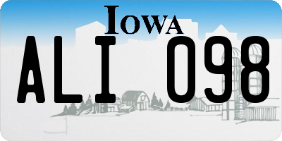 IA license plate ALI098