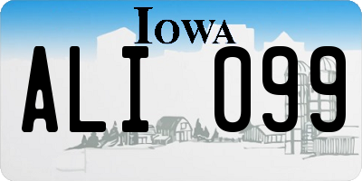 IA license plate ALI099