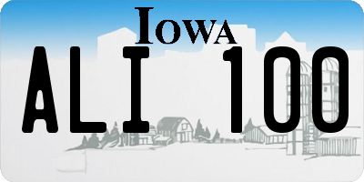 IA license plate ALI100