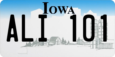IA license plate ALI101