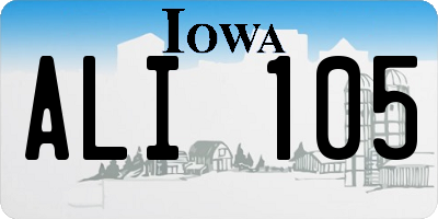 IA license plate ALI105
