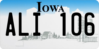 IA license plate ALI106