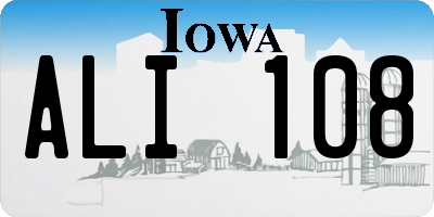 IA license plate ALI108