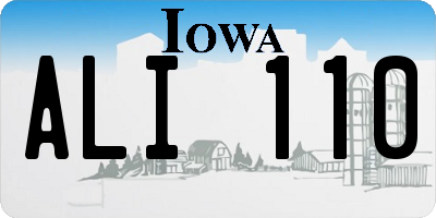 IA license plate ALI110