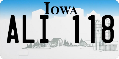 IA license plate ALI118