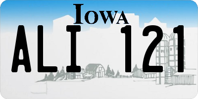 IA license plate ALI121