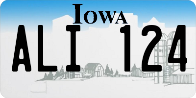 IA license plate ALI124