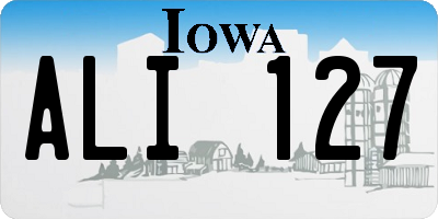 IA license plate ALI127