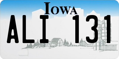 IA license plate ALI131