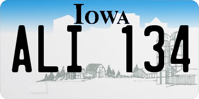 IA license plate ALI134
