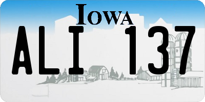 IA license plate ALI137