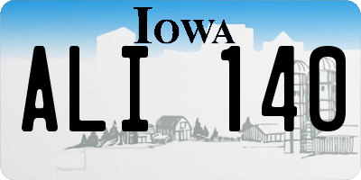 IA license plate ALI140