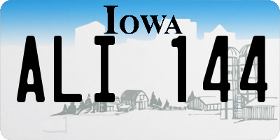 IA license plate ALI144