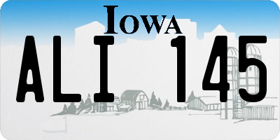 IA license plate ALI145