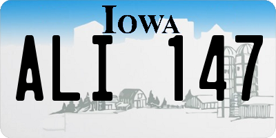 IA license plate ALI147