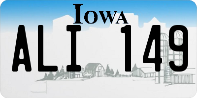 IA license plate ALI149