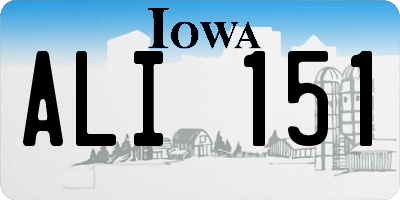 IA license plate ALI151