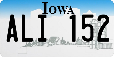 IA license plate ALI152